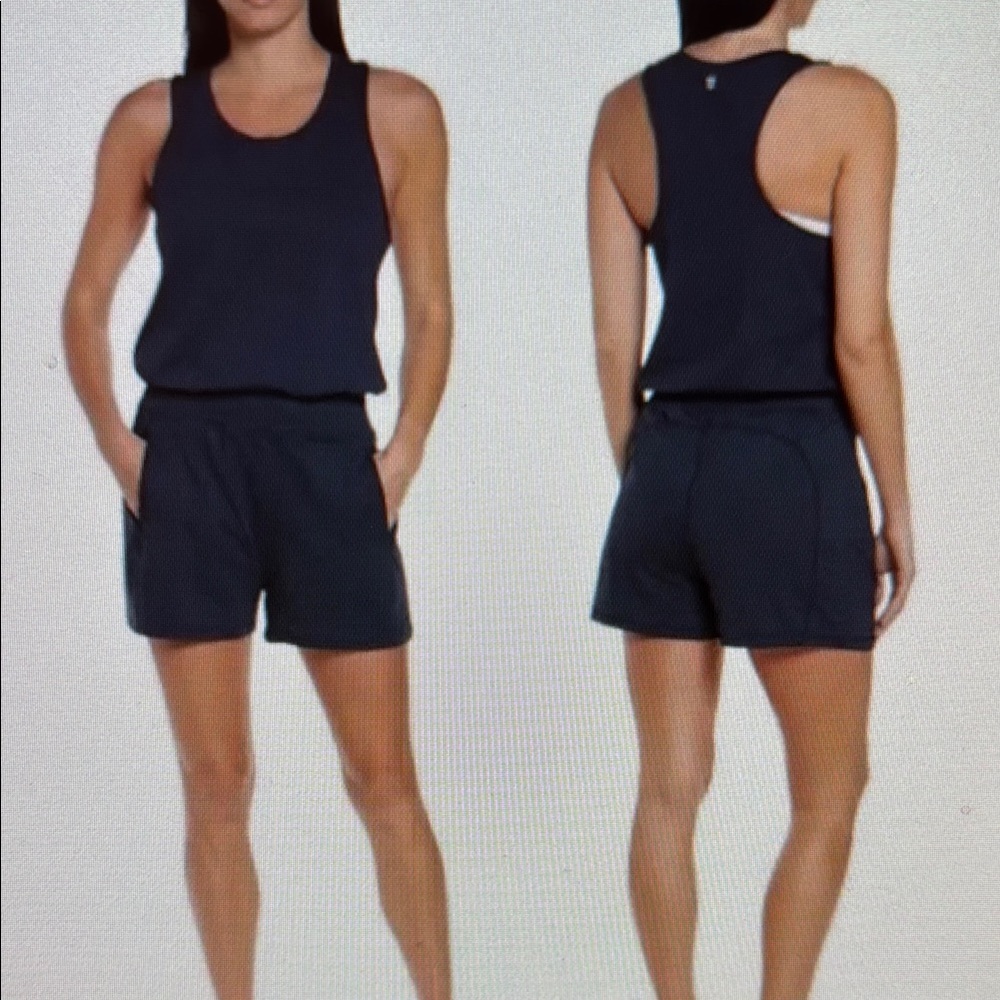 Sweaty Betty navy blue Gary Sleeveless Romper